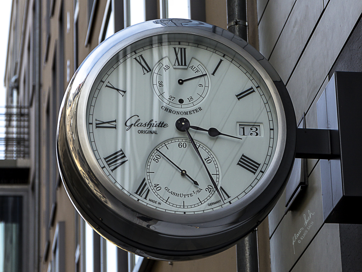 Glashütte-Uhr in Dresden