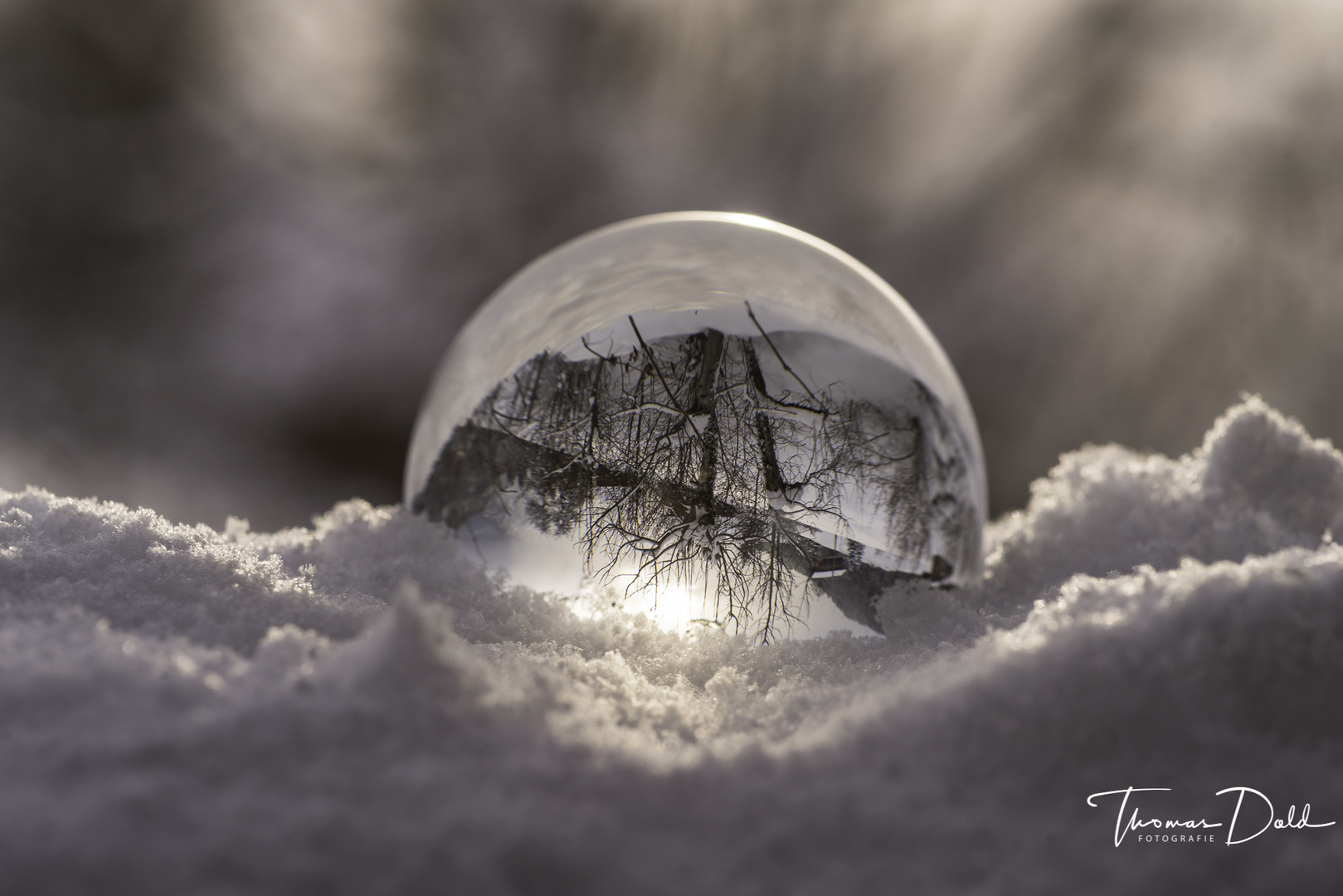 Glaskugel im Schnee