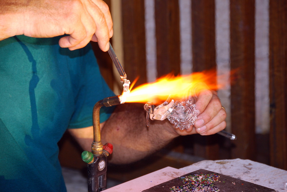 Glass Blowing Up Close