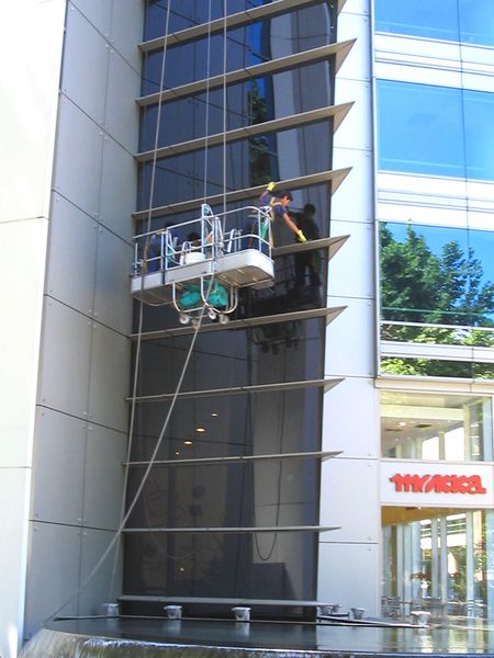 Glass cleaners...over water.