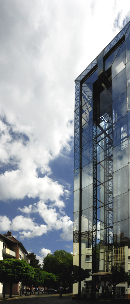 Glasvitrine blau