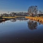 Glattes Wasser auf der Hunte bei Rechtern