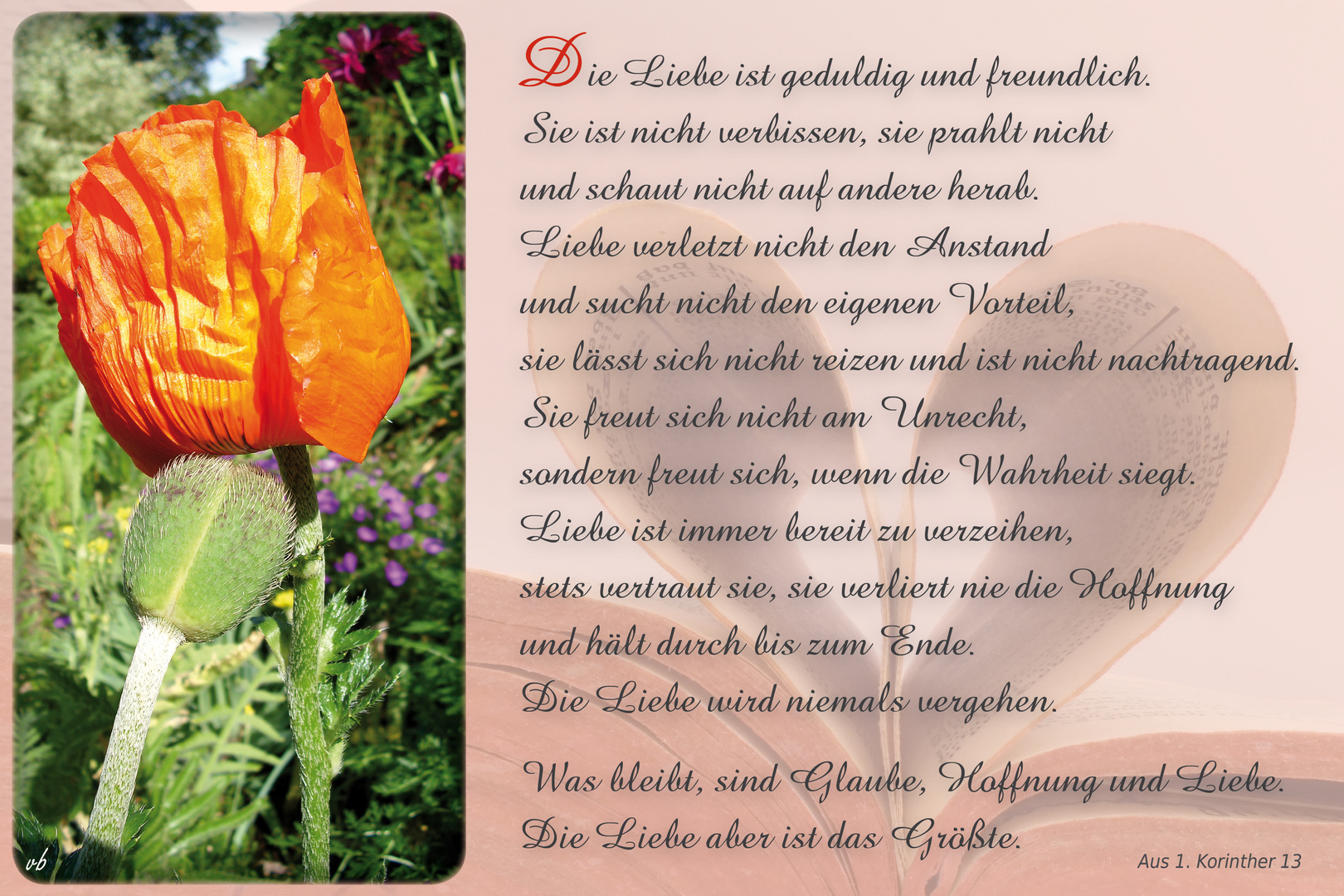 Glaube, Hoffnung, Liebe......1.Korinther 13 Foto & Bild karten und