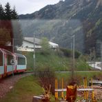 Gleich bei der Ausfahrt aus Disentis in Richtung Andermatt...