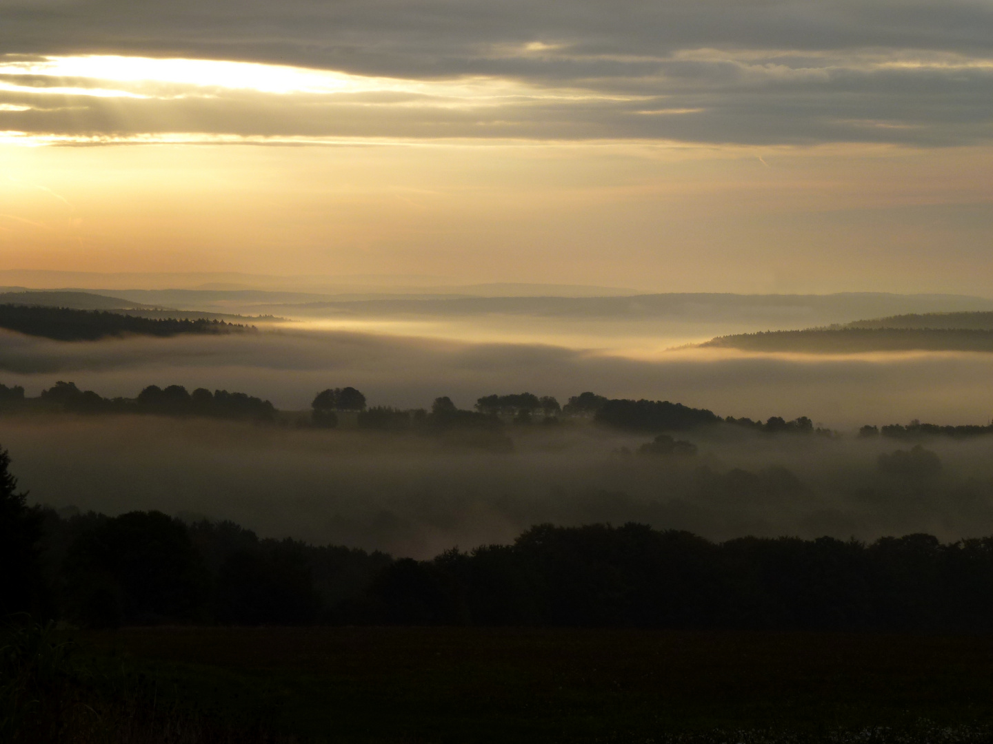 Gleicher Ort, anderer Tag - die Rhön im Herbstnebel IV