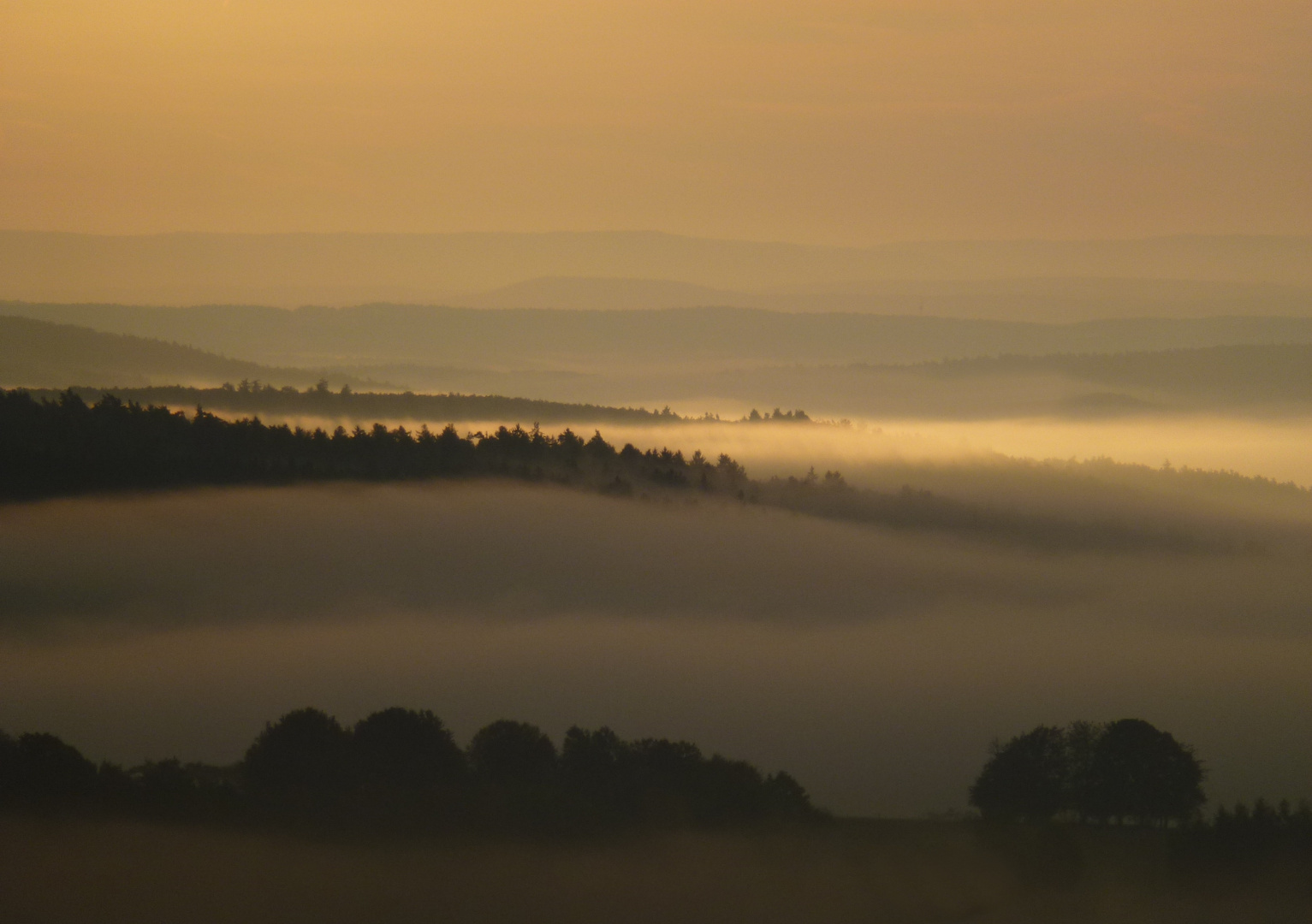 Gleicher Ort, anderer Tag - die Rhön im Herbstnebel V