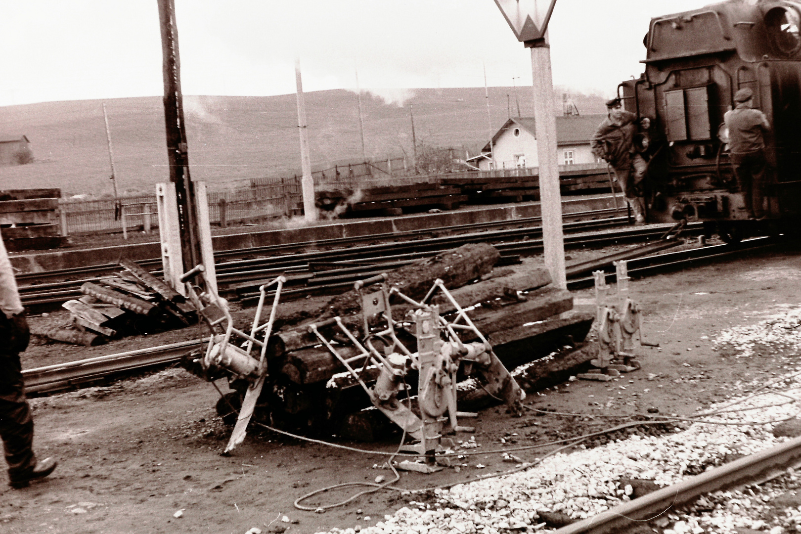 Gleisbauarbeiten an der Rollgrube in Schönfeld-Wiesa