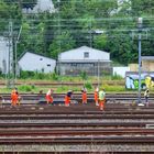 Gleisbauarbeiter am Hauptbahnhof, Wiesbaden