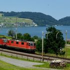 Gleisbaumaterial am Zugersee