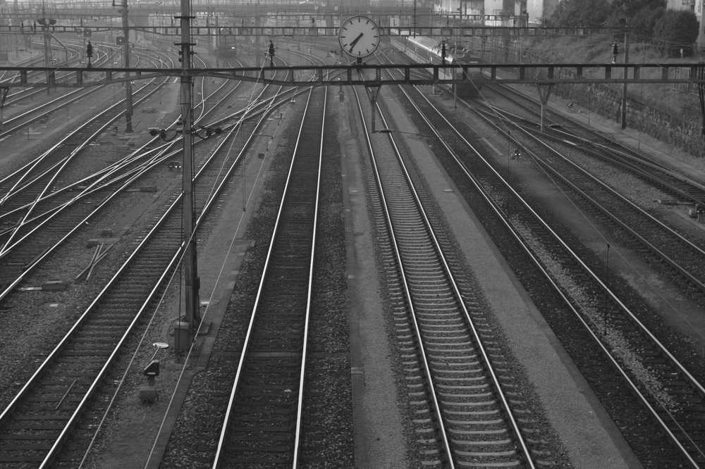 Gleise Bahnhof SBB in Basel