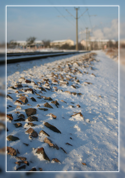 Gleise im Schnee