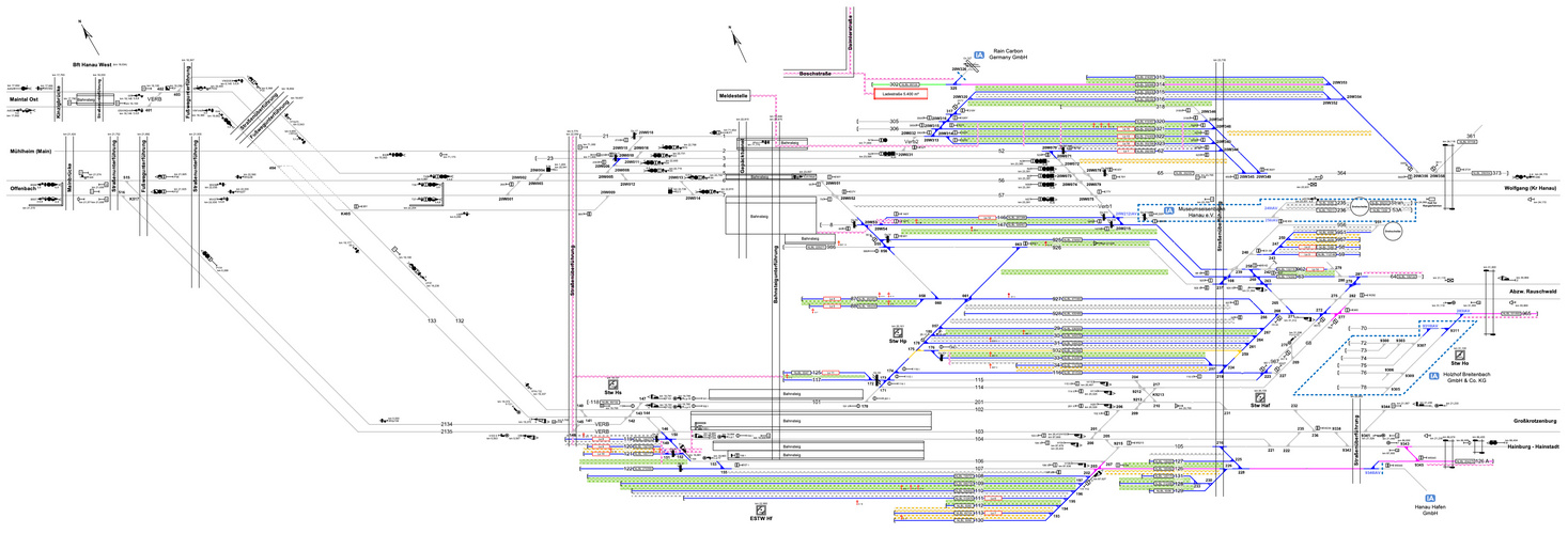 Gleisplan Hanau Hbf