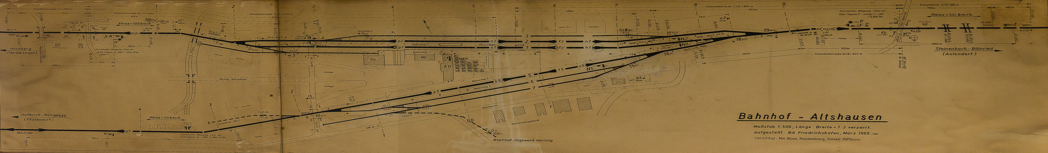 Gleisplan vom Bahnhof Altshausen