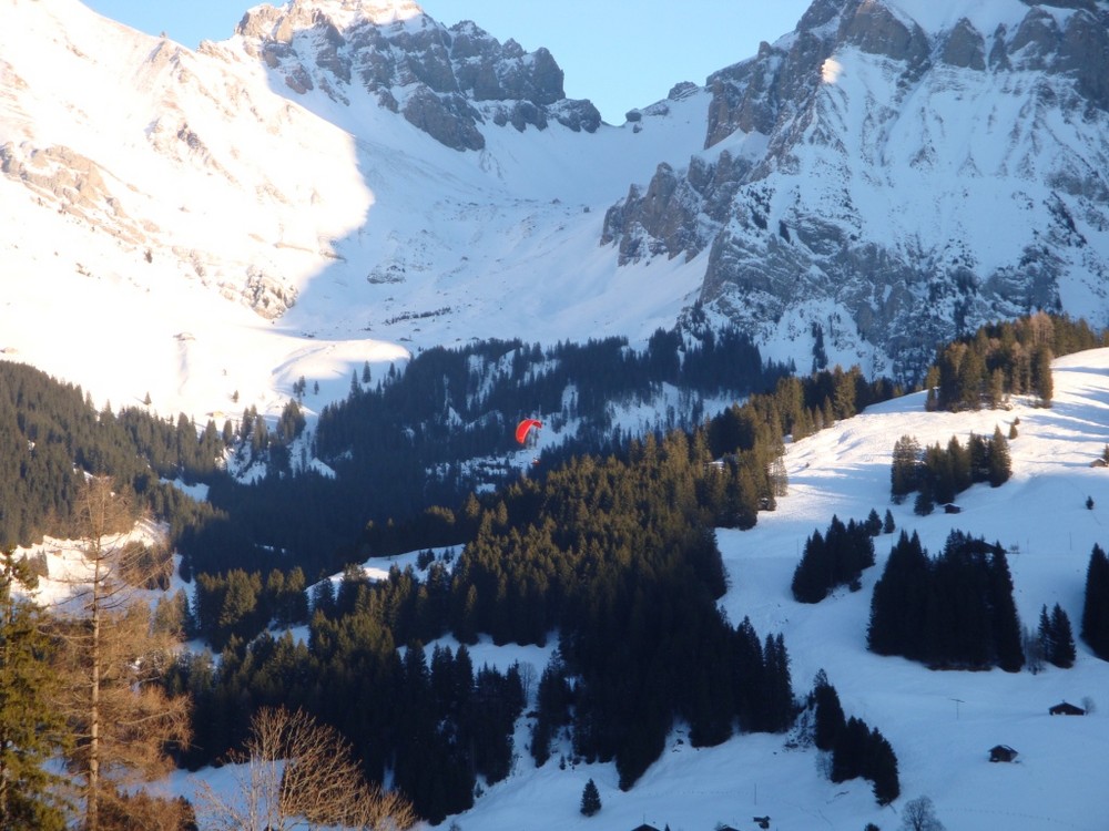 Gleitschirm über Adelboden