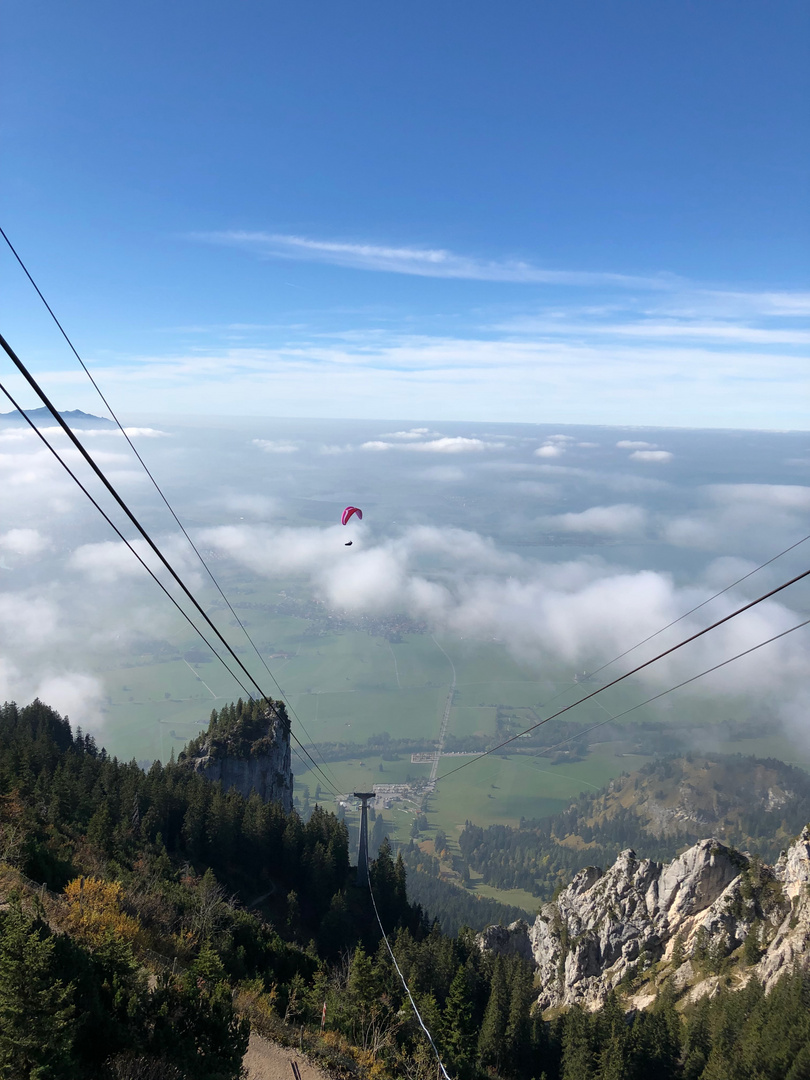 Gleitschirmflieger am Tegelberg