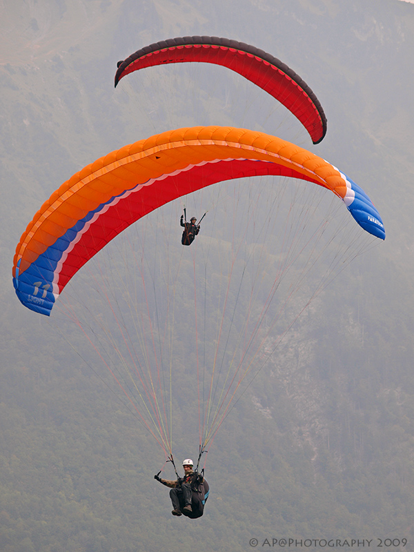 Gleitschirmflieger am Walensee