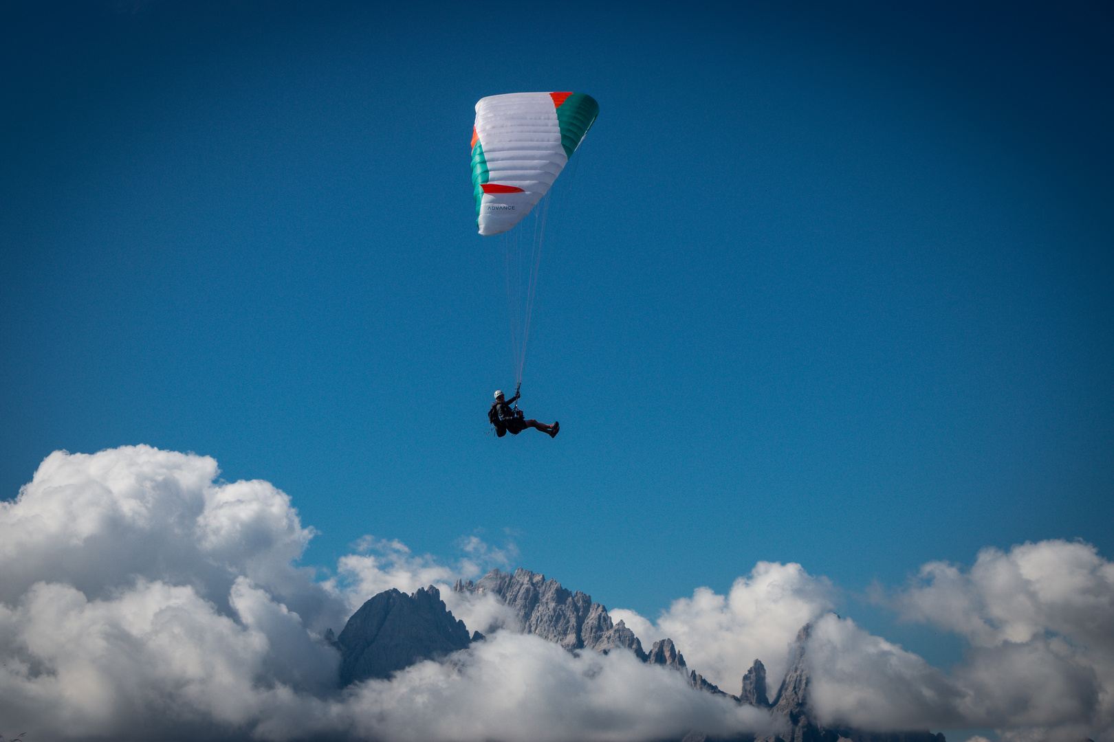 Gleitschirmflieger mit bester Aussicht