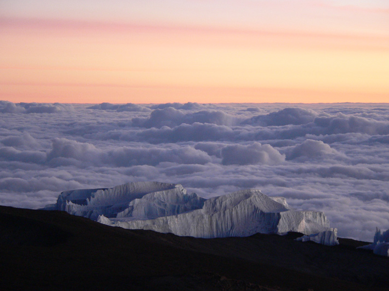 Gletscher im Morgenrot