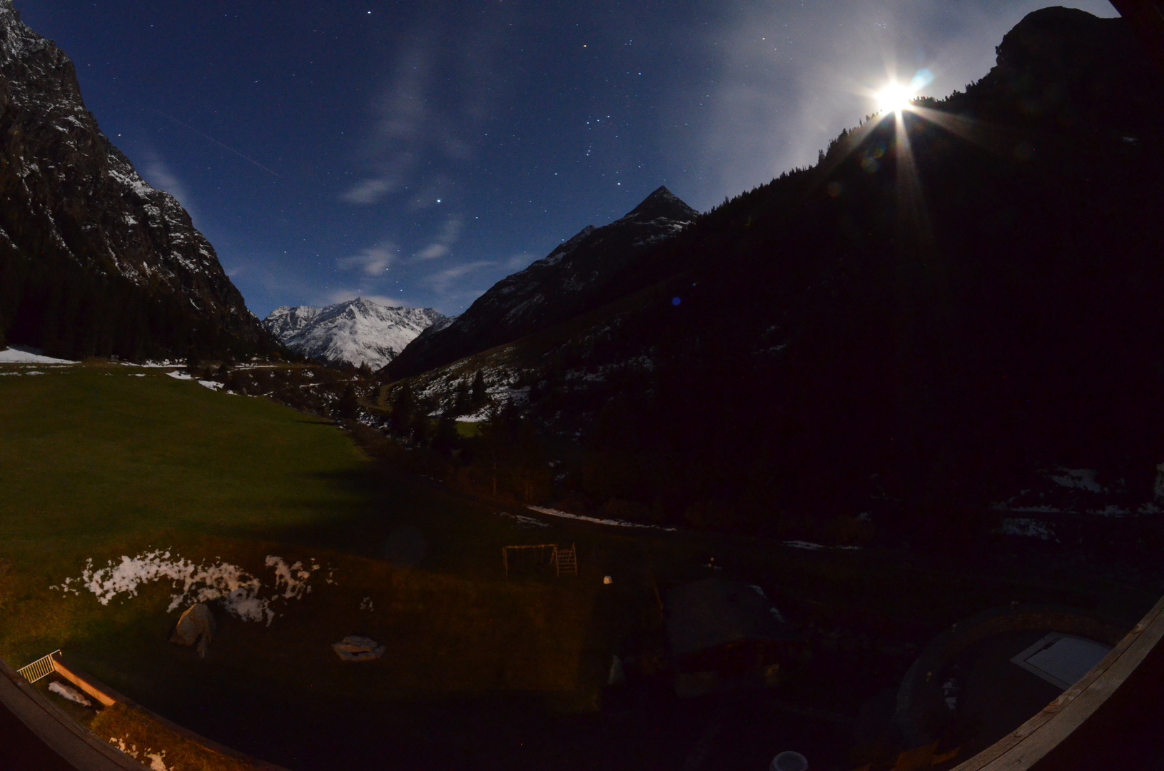 Gletscher im Pitztal bei Nacht