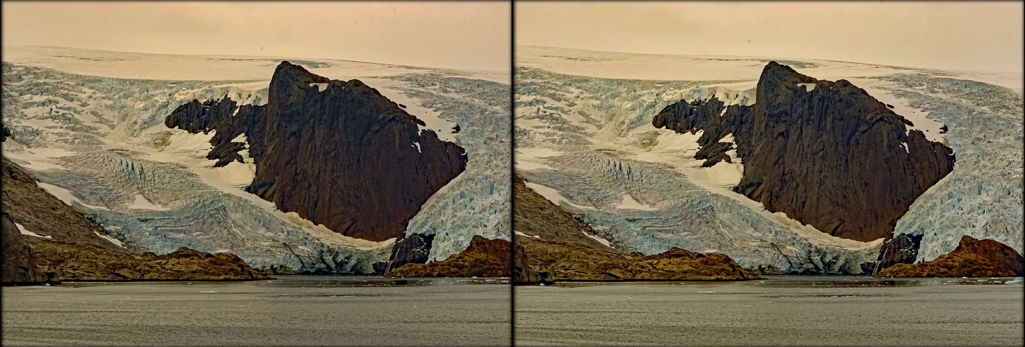 Gletscher im Prins Christian Sund  (3D-X-View Tele Cha)