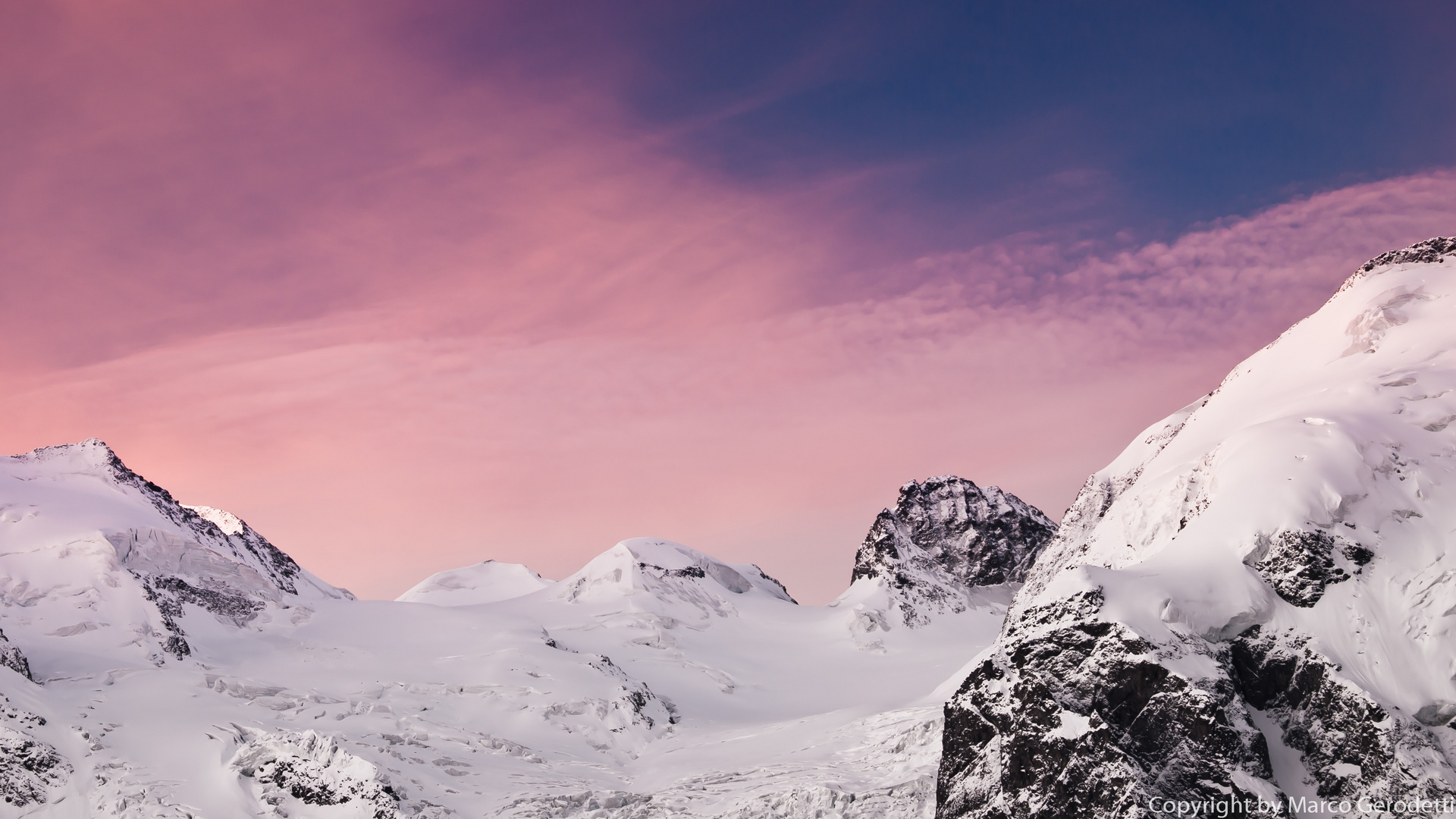 Gletscher in Morgenröte