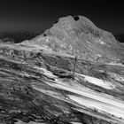 Gletscher in schwarz-weiß