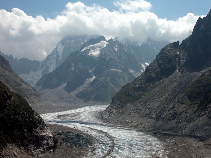 Gletscher Montenvers am Mont Blanc