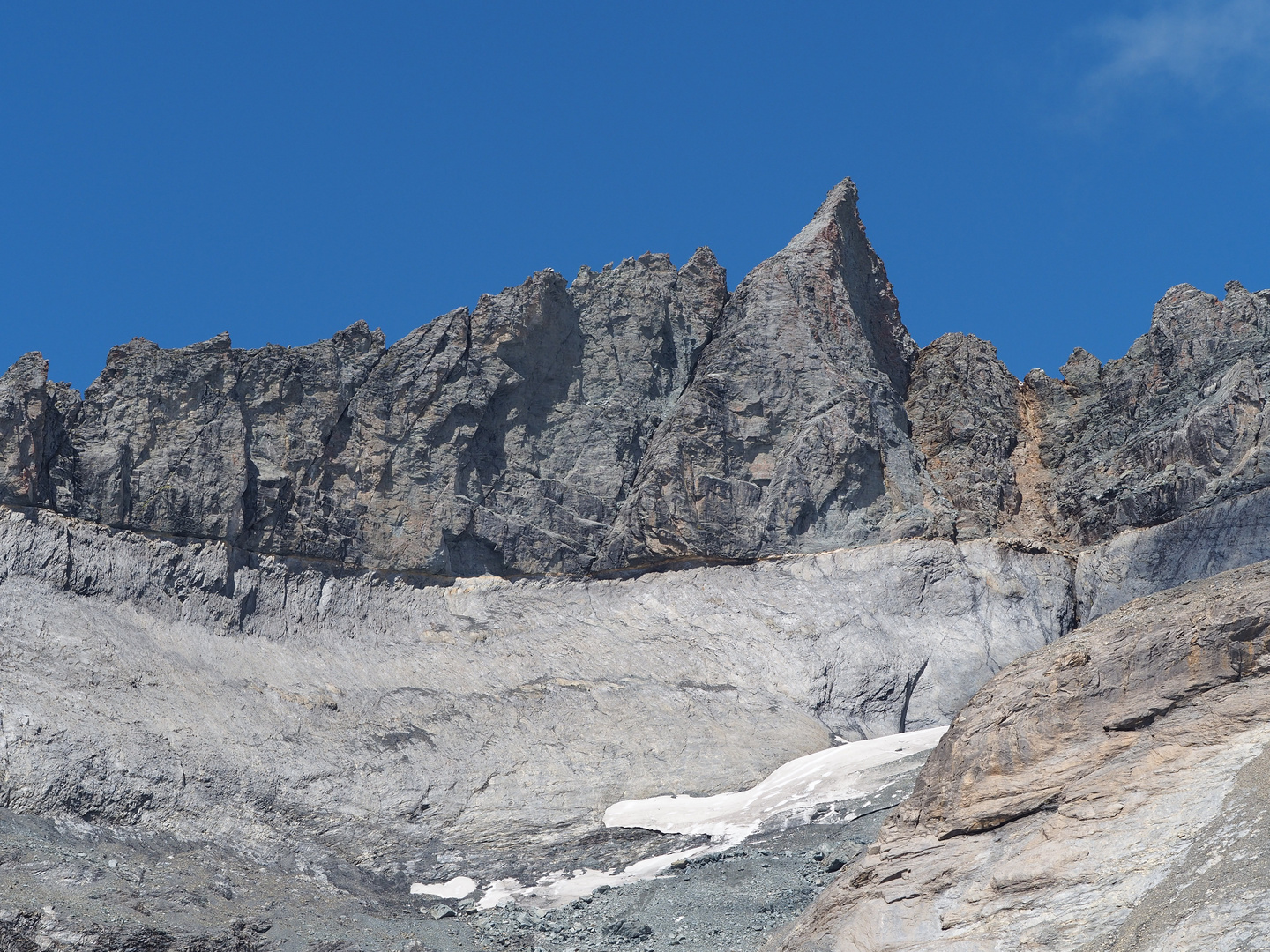 Gletscher Schwund unter dem Ringelspitz