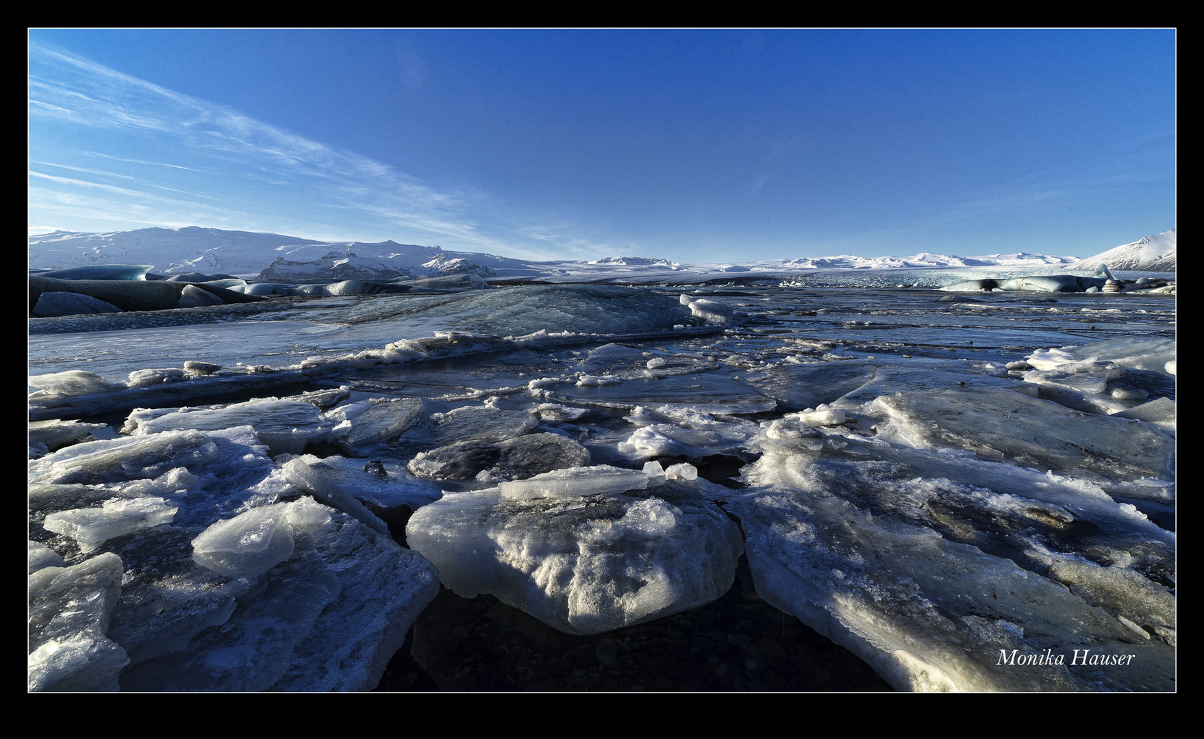 Gletscherlagune Jökulsárlón im Februar