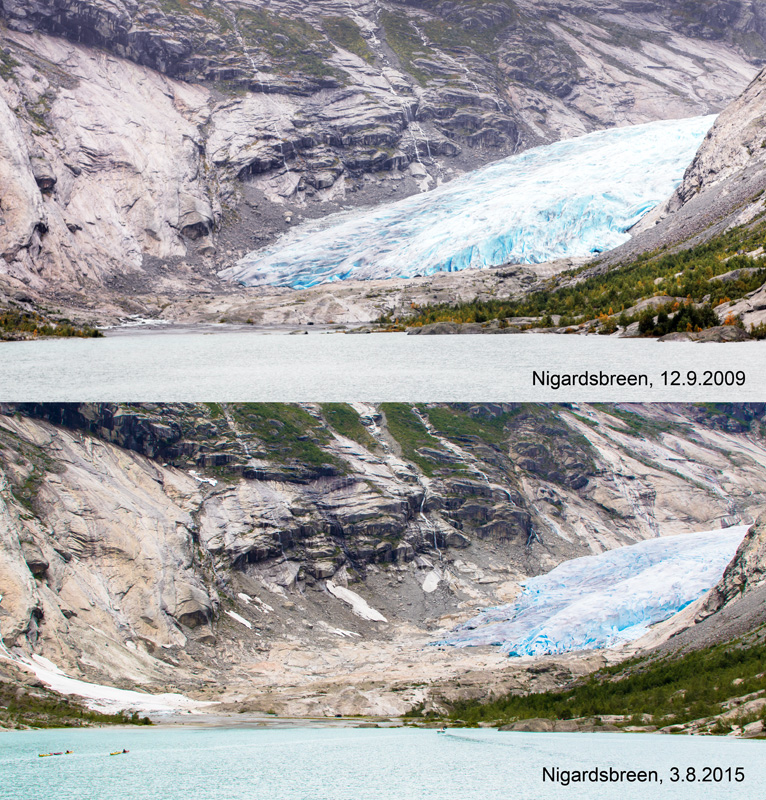 Gletscherrückzug am Nigardsbreen