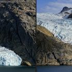 Gletscherzunge im Prins Christian Sund Grönland (3D-X-View Cha-Cha)