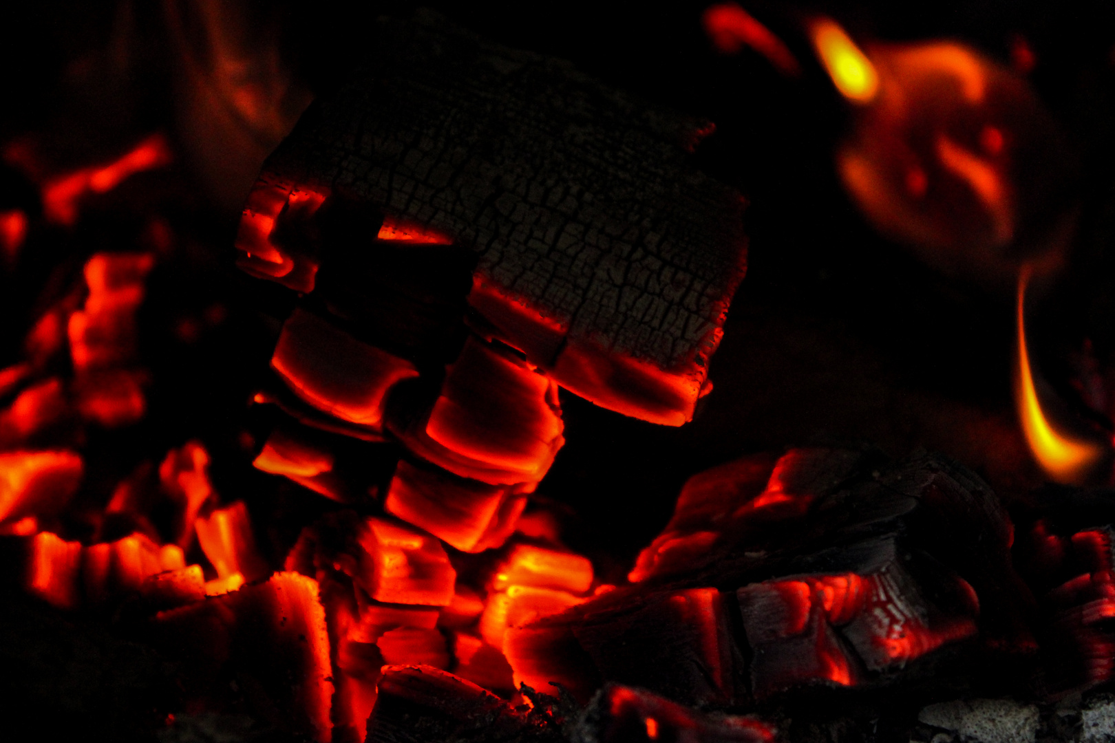 Glowing charcoal in a stove I