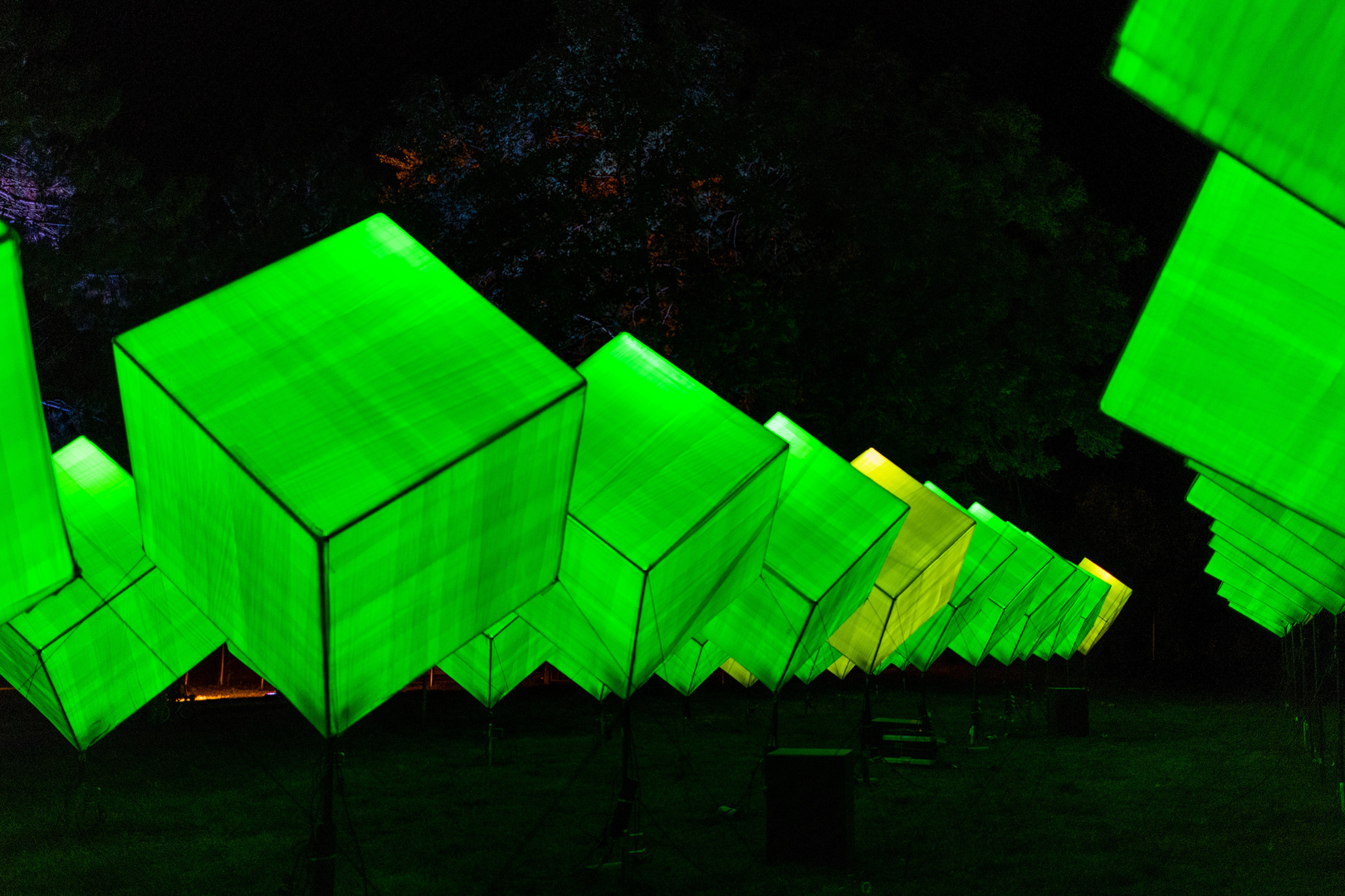 glowing cubes