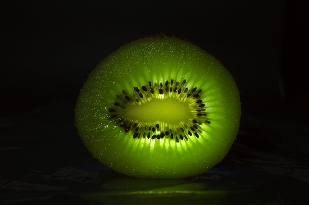 glowing fruit in green