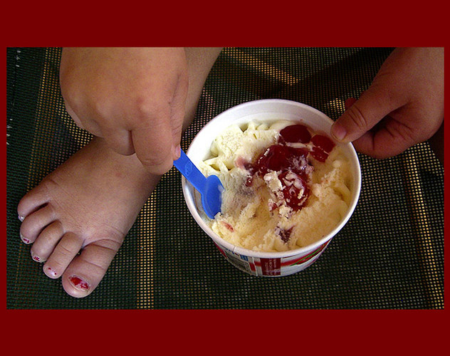 Glück ist ein Topf Eiskrem