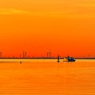 Glückstadt Elbe Fähre -Wischhafen Abendlicht