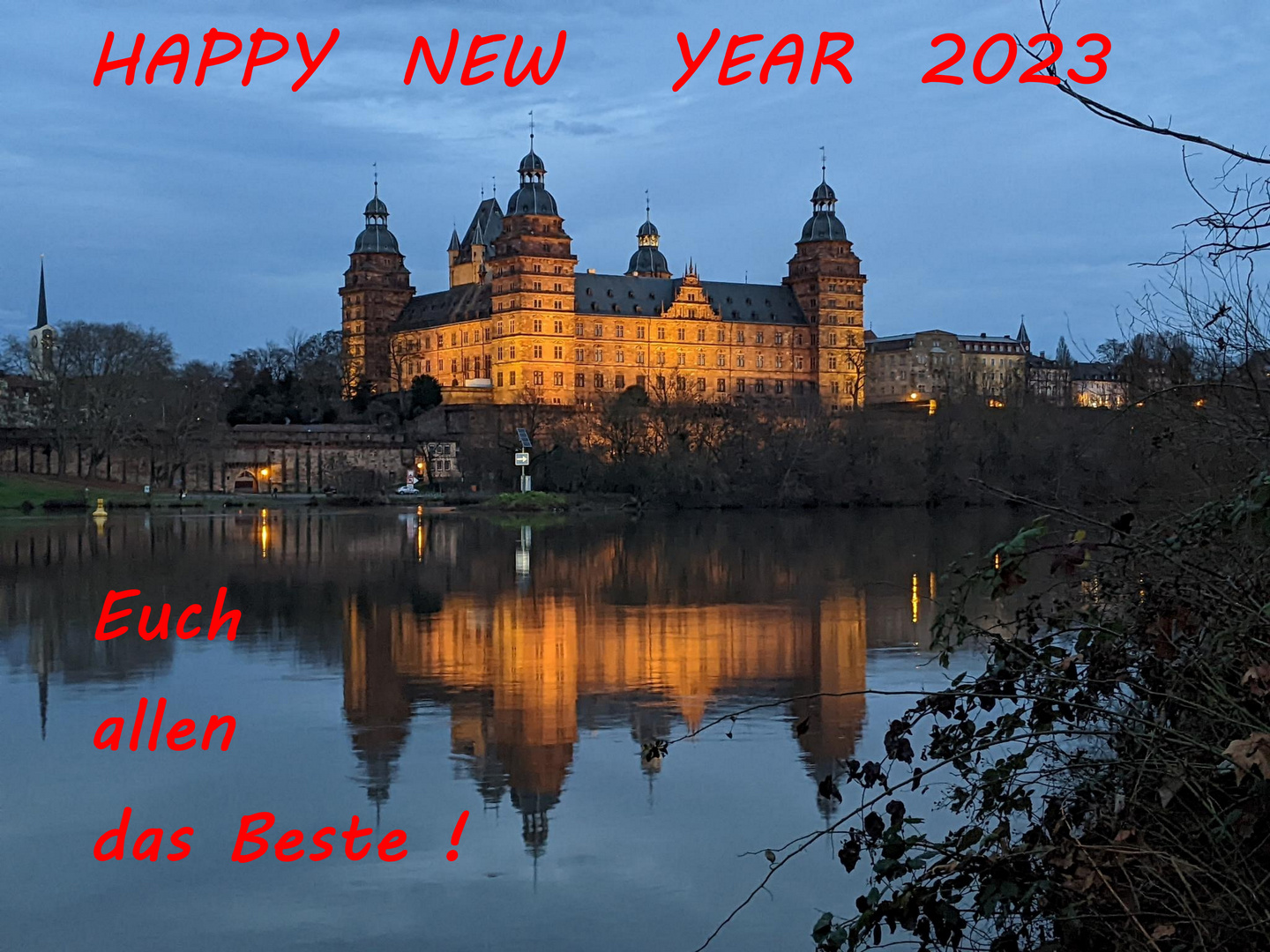 Glückwünsche aus dem Schloss Aschaffenburg Foto & Bild gratulation