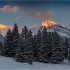 Glühende Bergspitzen