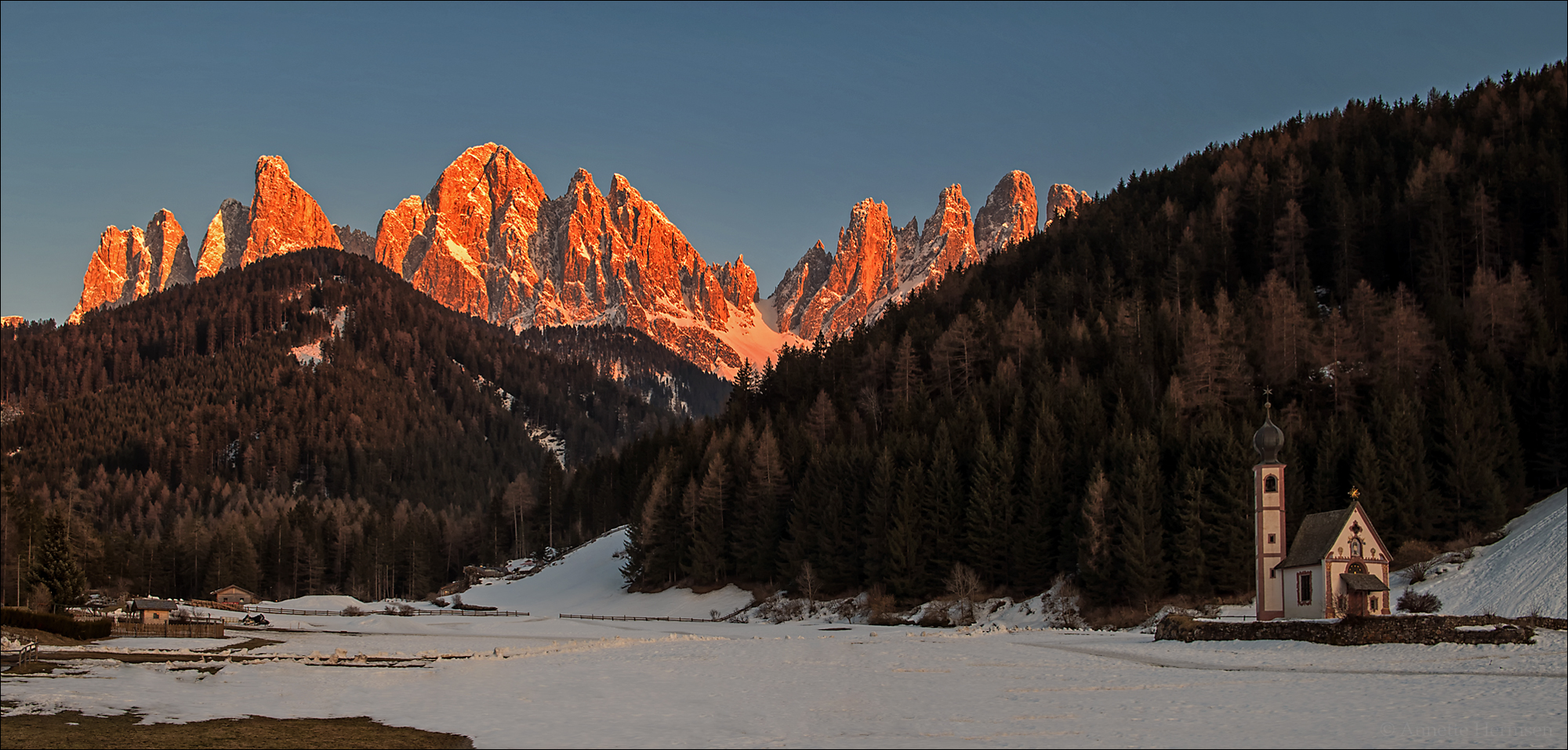 Glühende Geislerspitzen