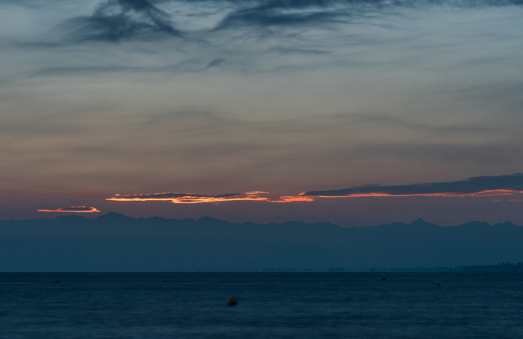 Glühende Wolken