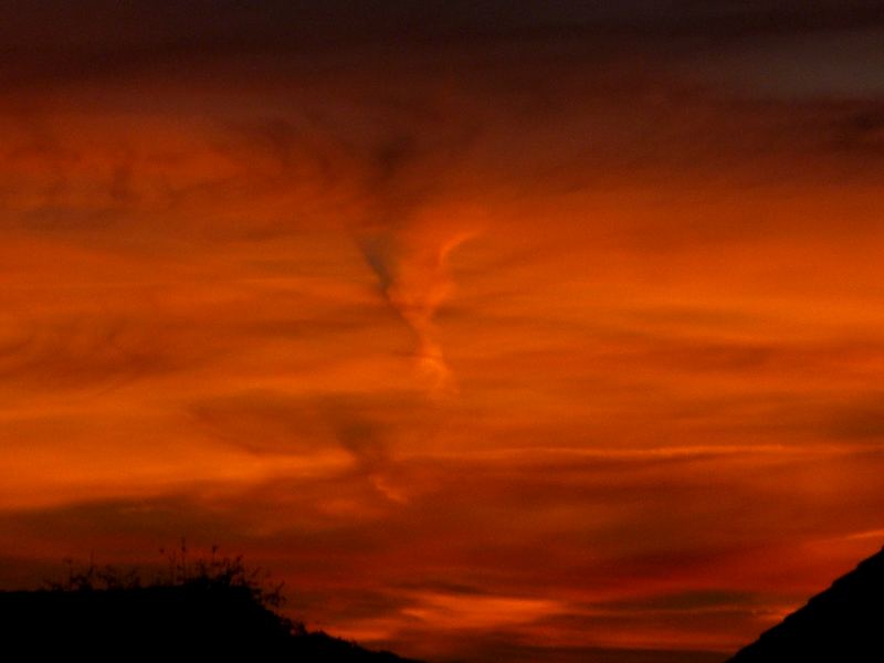 Glühende Wolken