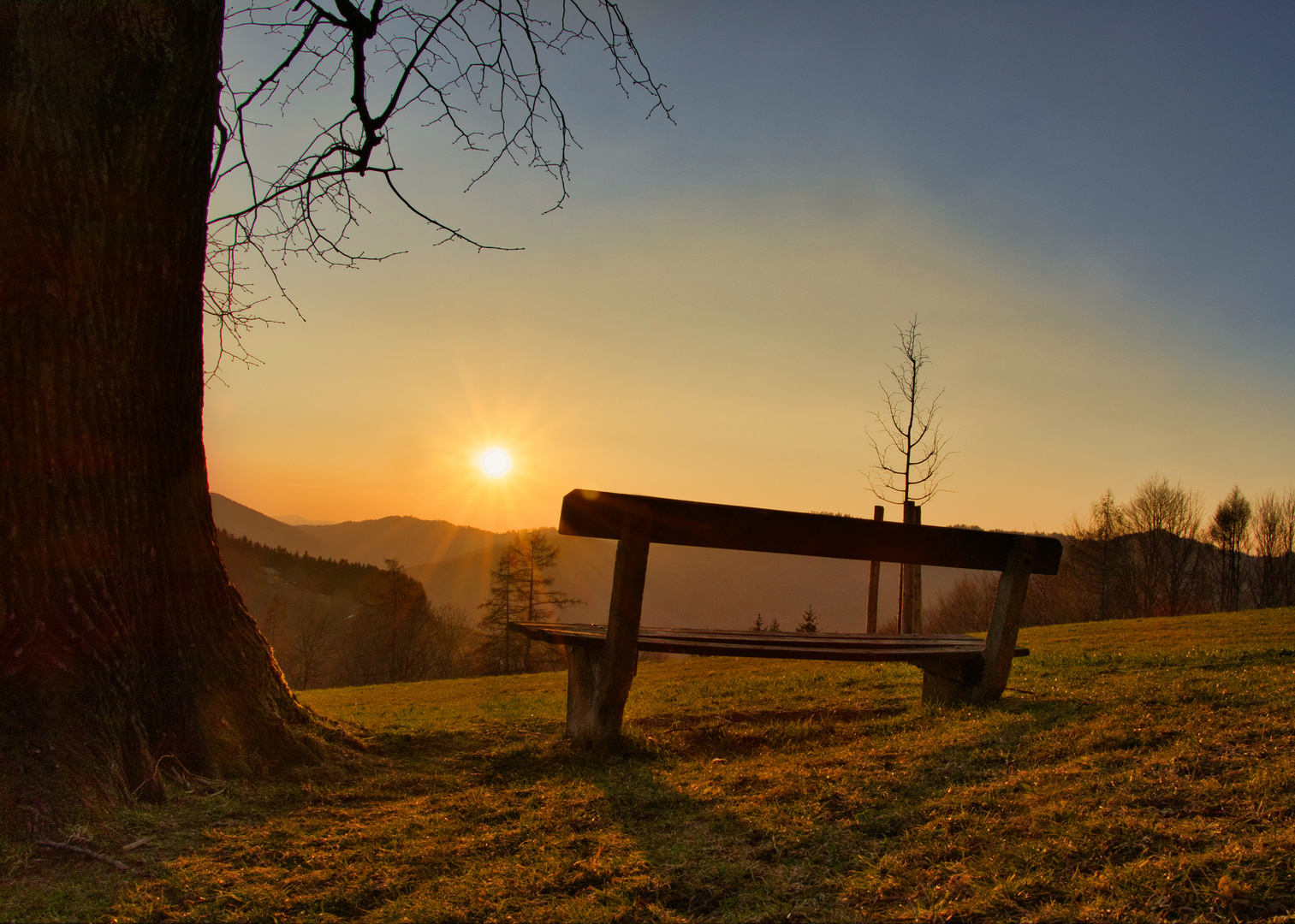 Gmundnerberg bei Sonnenuntergang