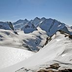 Gobba de Rollin 3900m Blick zu MonteRosa,Breihorn, Liskam usw.