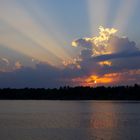 "God Beams" Over the Lake at Sunset