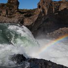 Godafoss mit Regenbogen