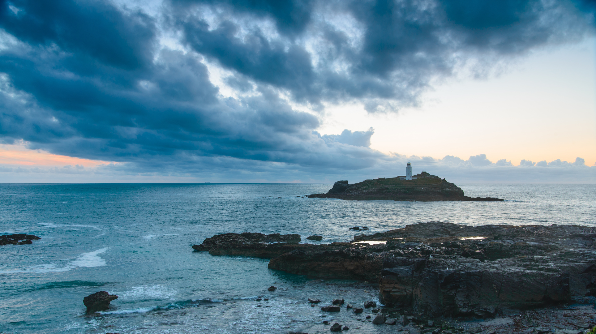 [ Godrevy Island & Lighthouse; After Sunset, Blue Hour ]