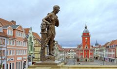 Göbelfigur auf dem Gothaer Hauptmarkt