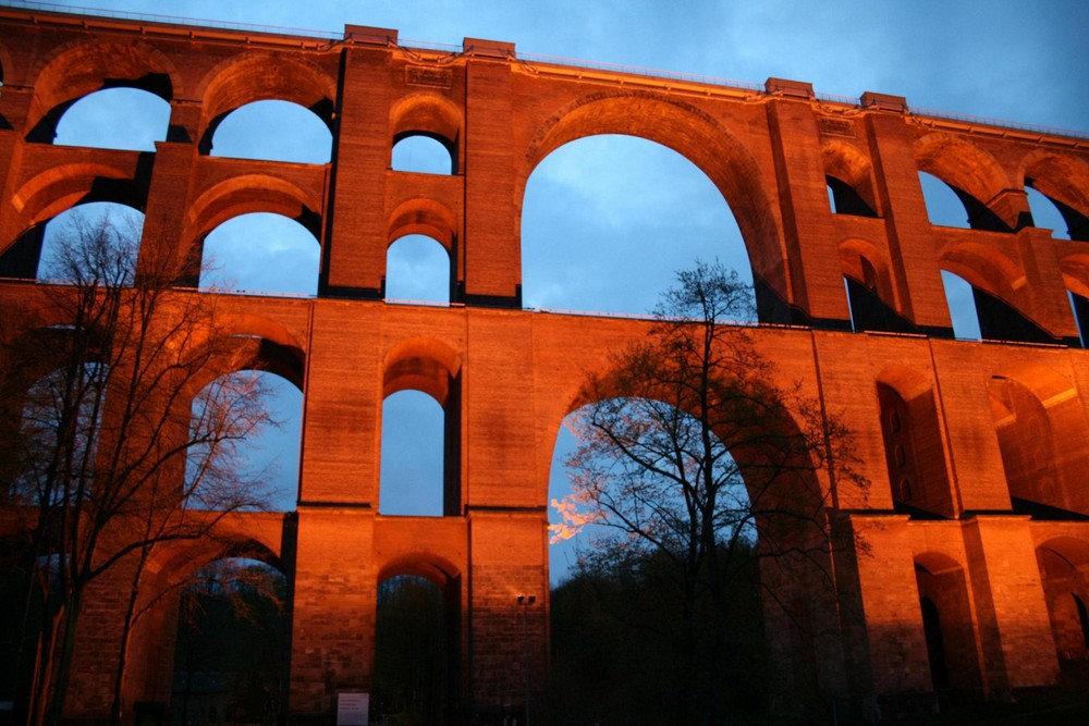 Göltzschtalbrücke bei Nacht