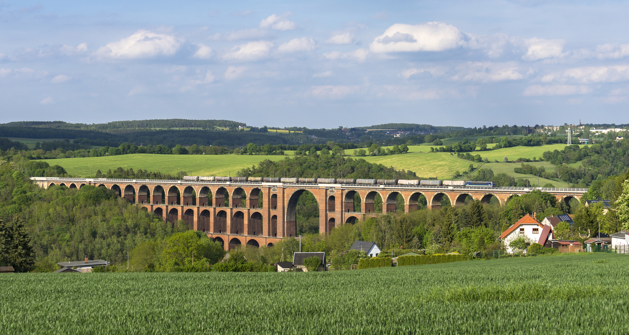 Göltzschtalbrücke im Abendlicht.