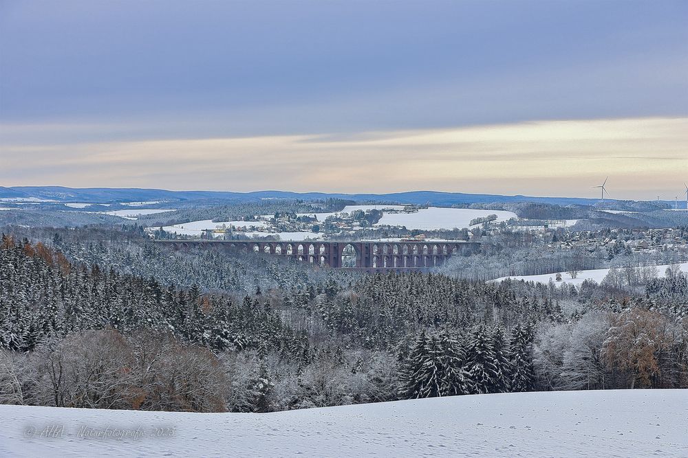 Göltzschtalbrücke im Schnee